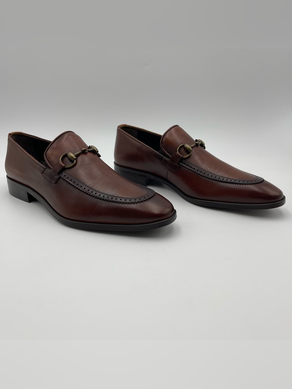 Vellapais SZ 8 Cognac Danbury Horsebit Leather Loafer Shoes-MSRP $309
